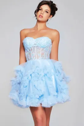 JOVANI - 40628 - Sweetheart Neckline Fit and Flare Short Dress