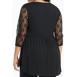 Ketty More Women Lace Sleeves Plus Size Blouse -KMWSB901