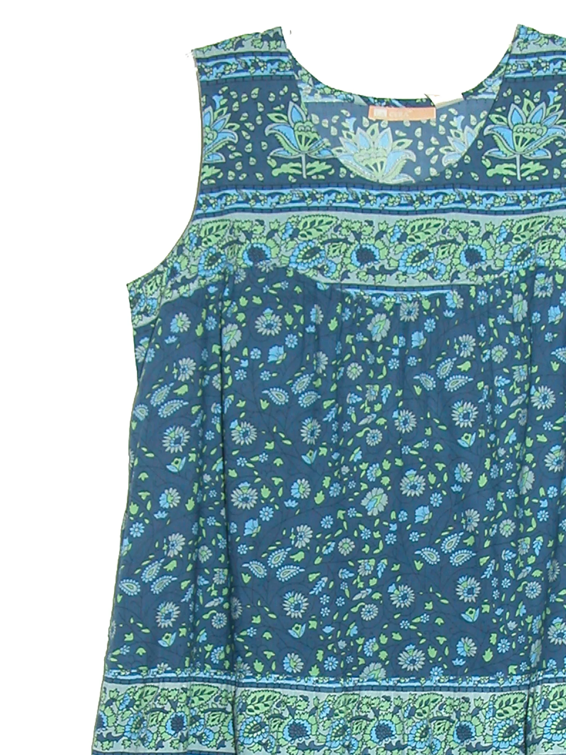 La Cera 100% Cotton Border Print Dress
