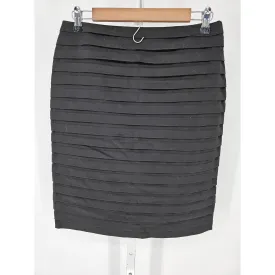 Larry Levine Womens Sz 6 Short Pencil Skirt Black Micro Pleated