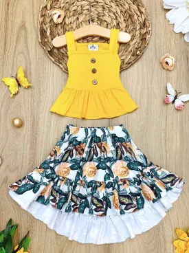 Lets Start Living Floral Hi-Lo Skirt Set