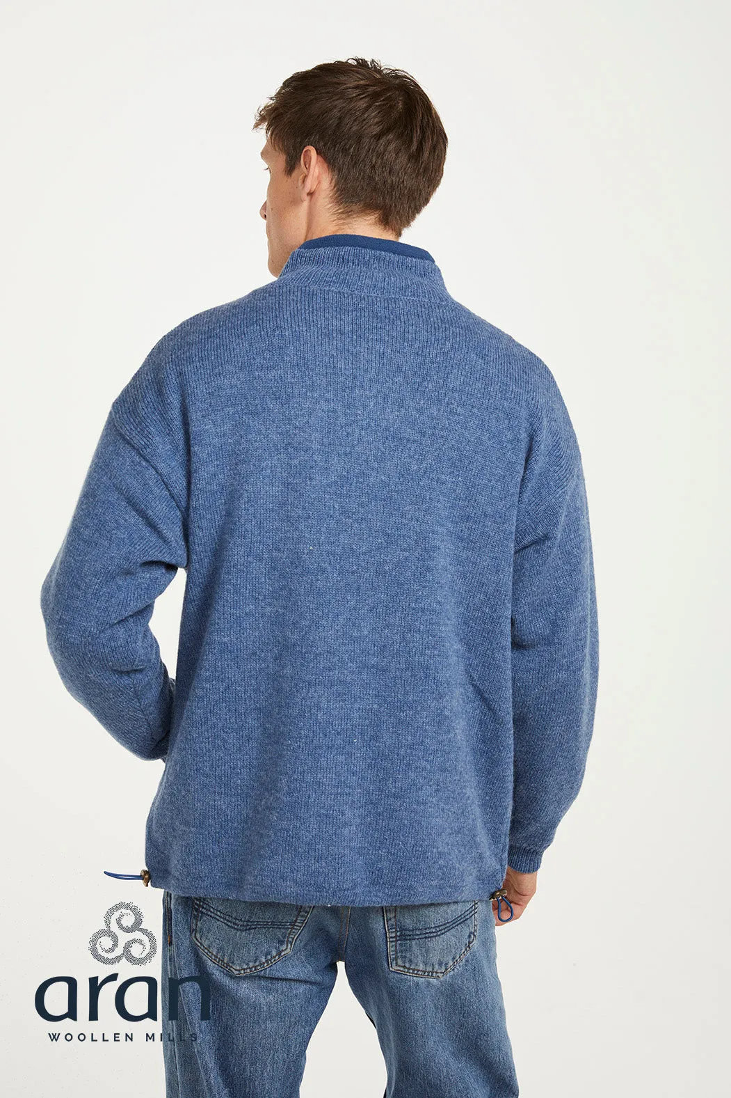 Lined Shetland Full Zip Cardigan with Fleece Collar