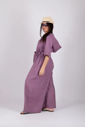 Linen Hooded Jumpsuit REGINA