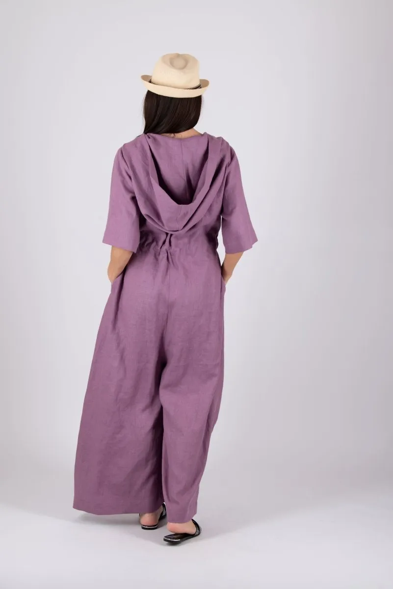 Linen Hooded Jumpsuit REGINA