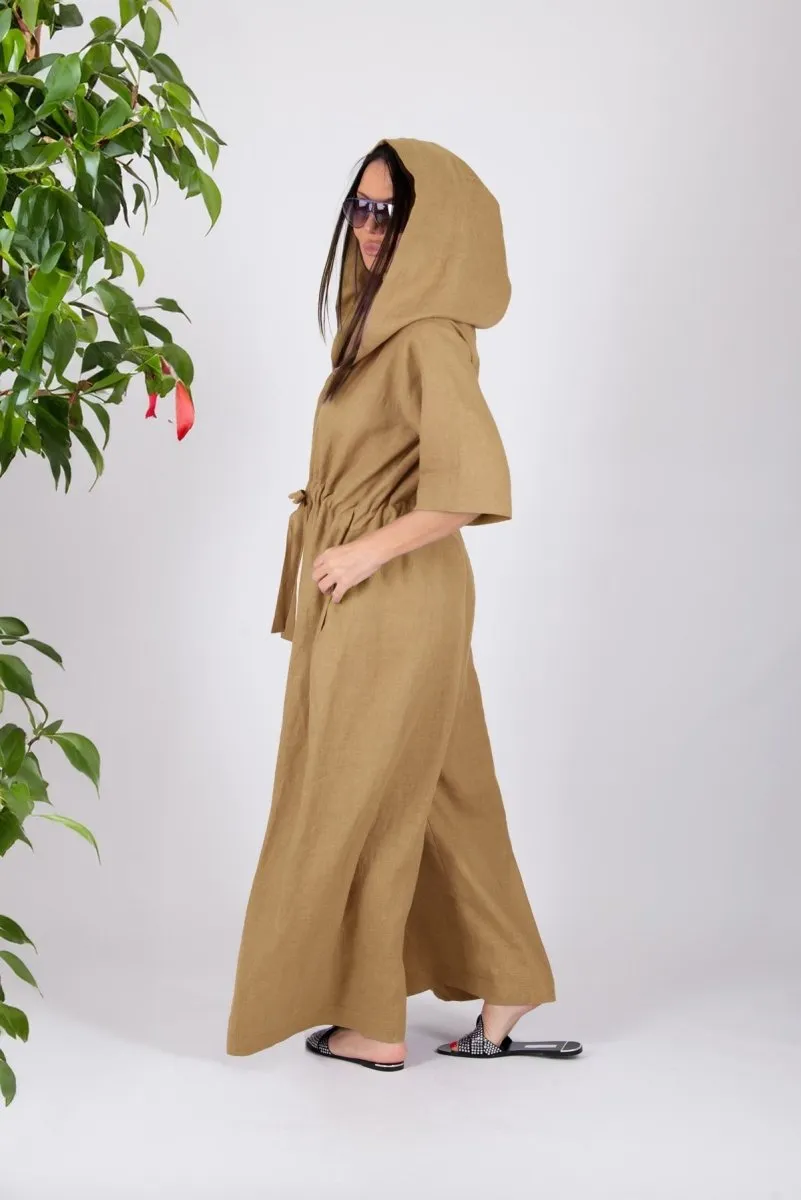 Linen Hooded Jumpsuit REGINA