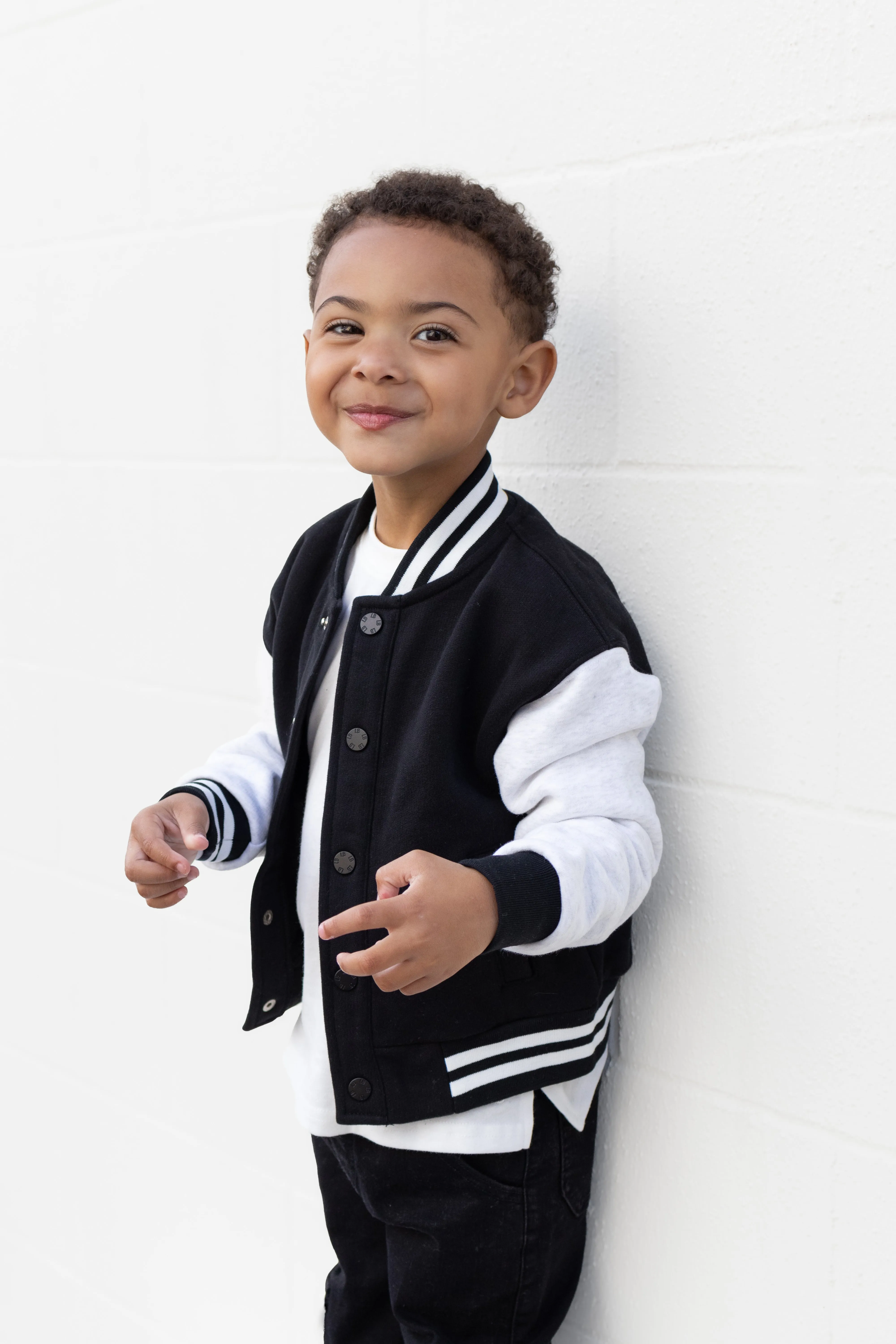 Little Bipsy - Varsity Jacket in Black