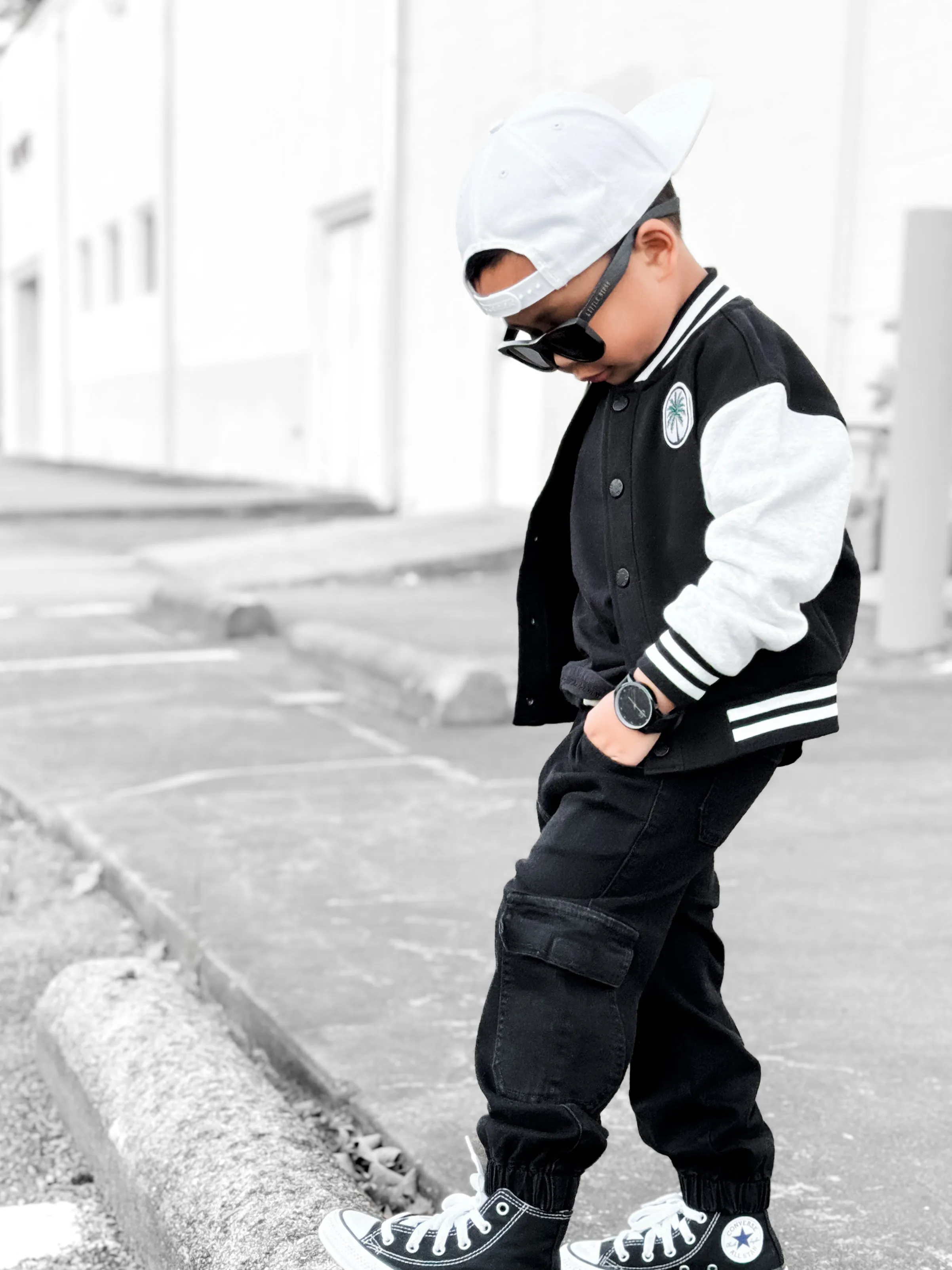 Little Bipsy - Varsity Jacket in Black