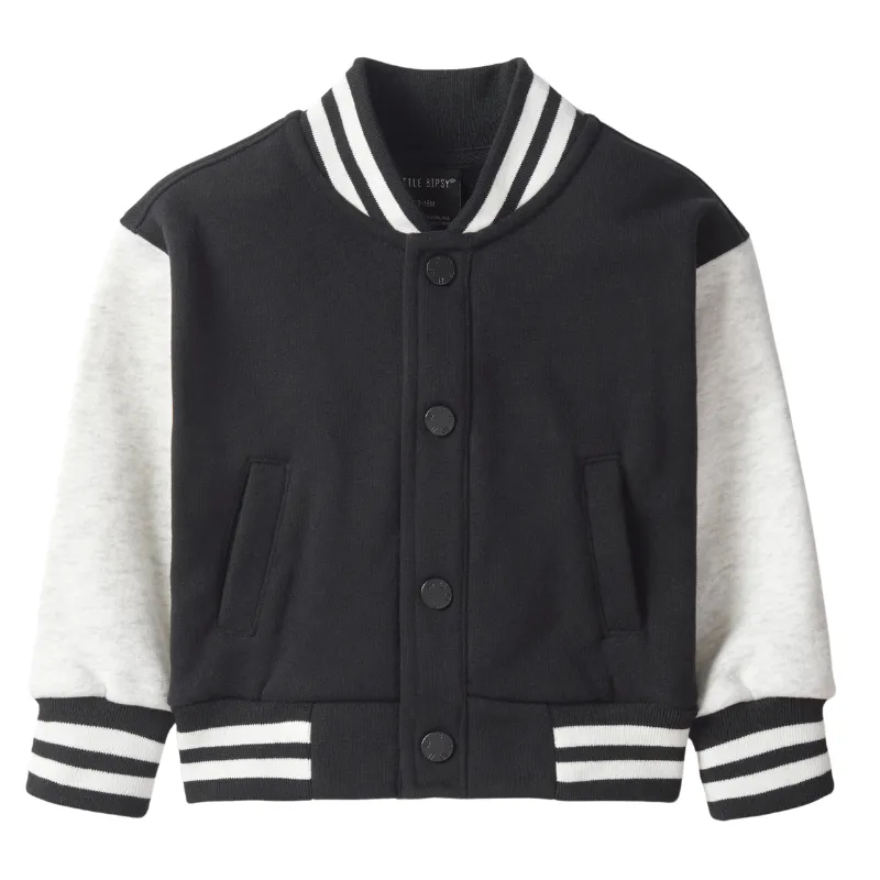 Little Bipsy - Varsity Jacket in Black