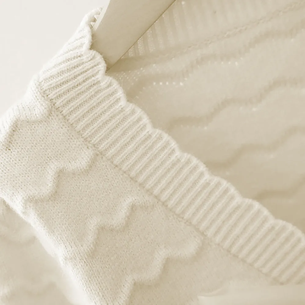 Little Surprise box White Ruffled Cardigan with Big black Bow Winter Warmer Sweater for Toddlers & Kids
