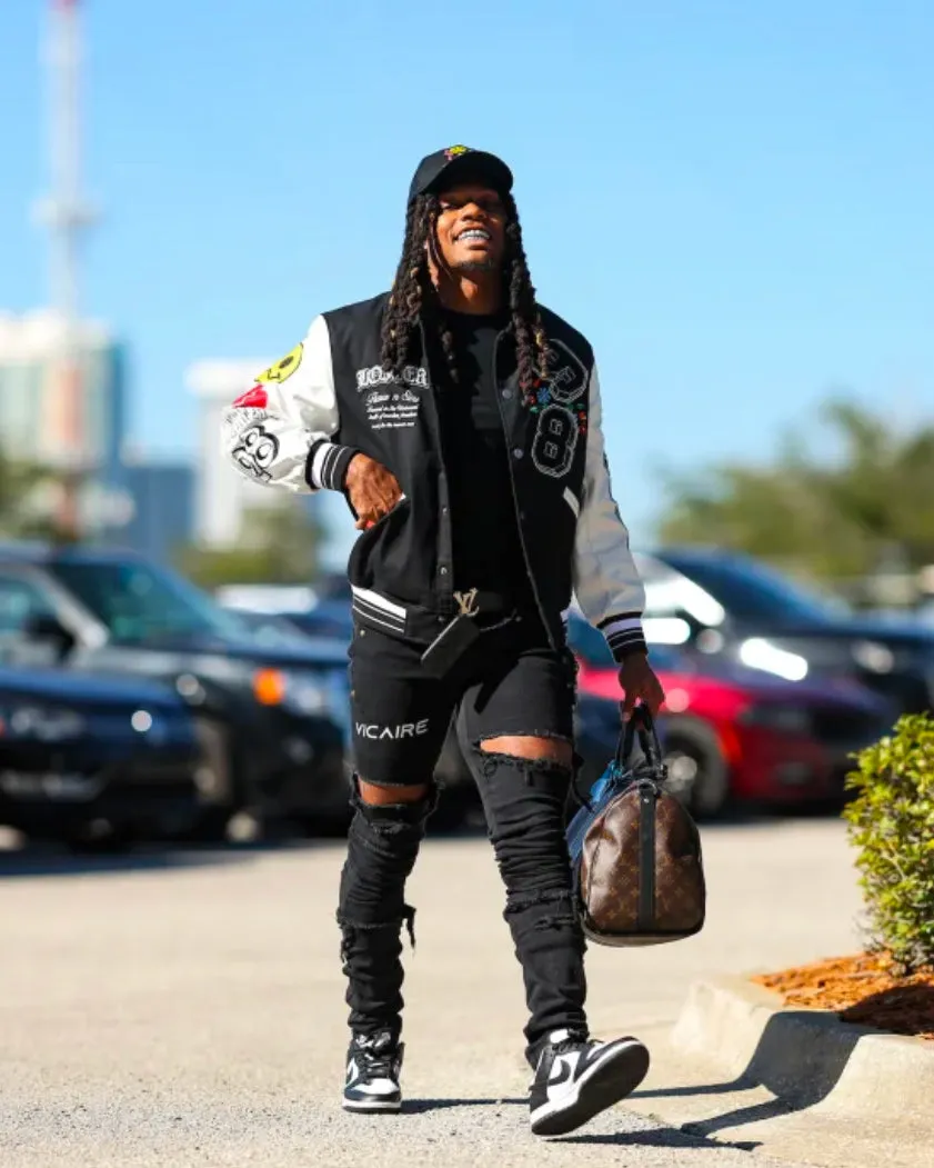 Loiter Flaws Varsity Jacket Black/White