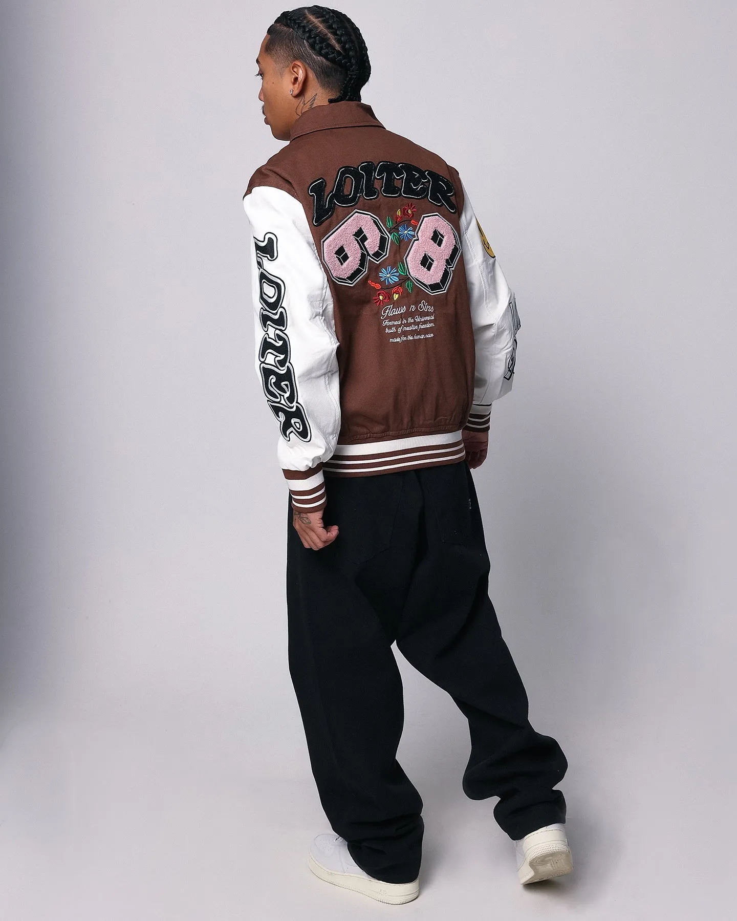 Loiter Flaws Varsity Jacket Brown/Off White