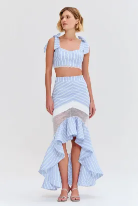 MARINE LINEN MIDI SKIRT