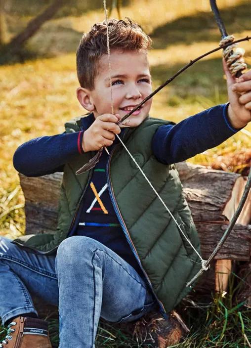 Mayoral Boys Quilted Feather Effect Vest
