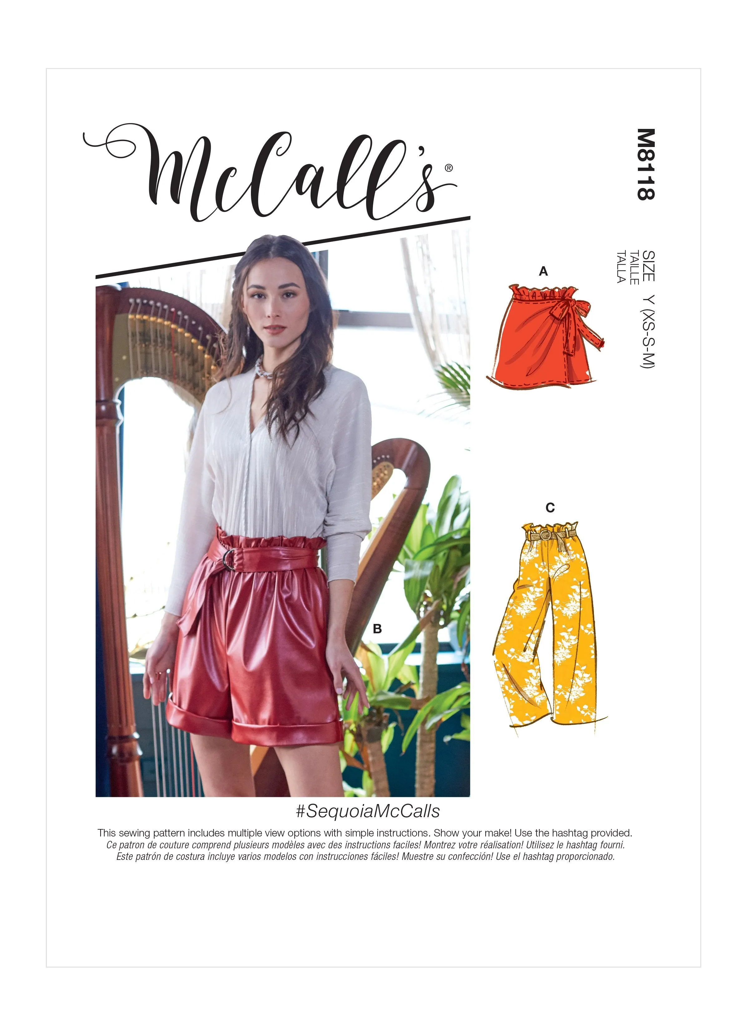 McCall's 8118 Shorts, Pants and Belt sewing pattern #SequoiaMcCalls