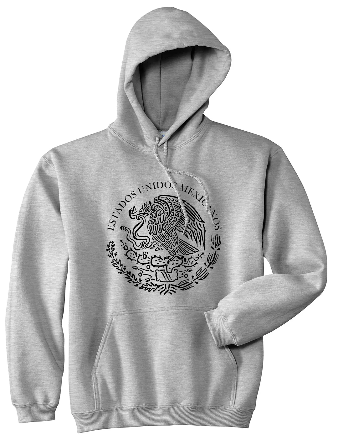 Mexico Coat Of Arms Black White Mens Pullover Hoodie