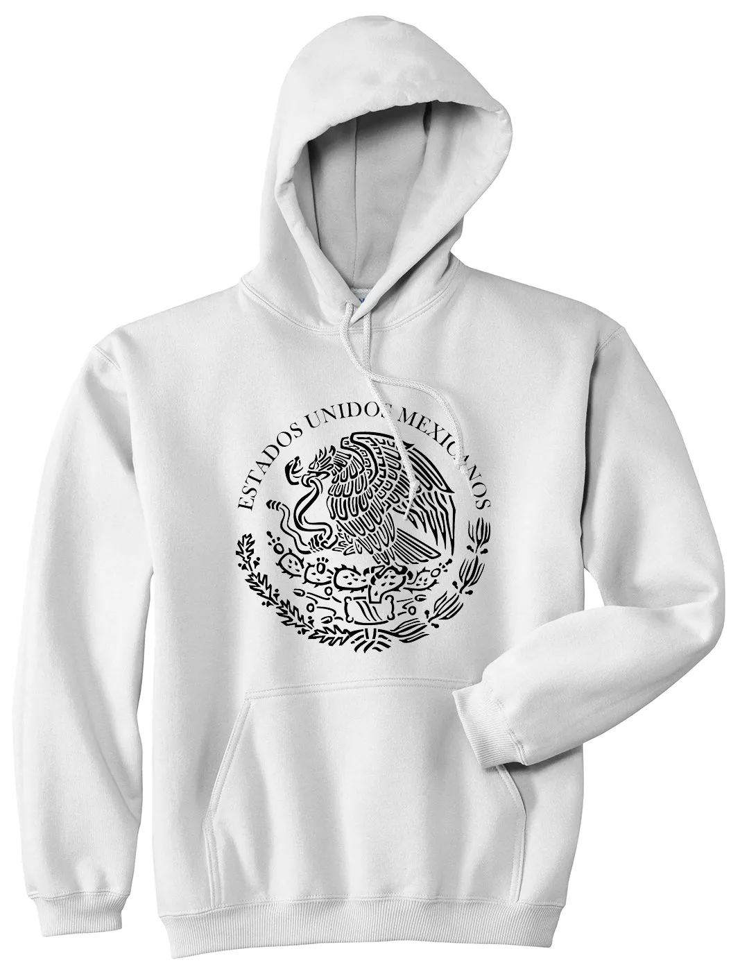 Mexico Coat Of Arms Black White Mens Pullover Hoodie