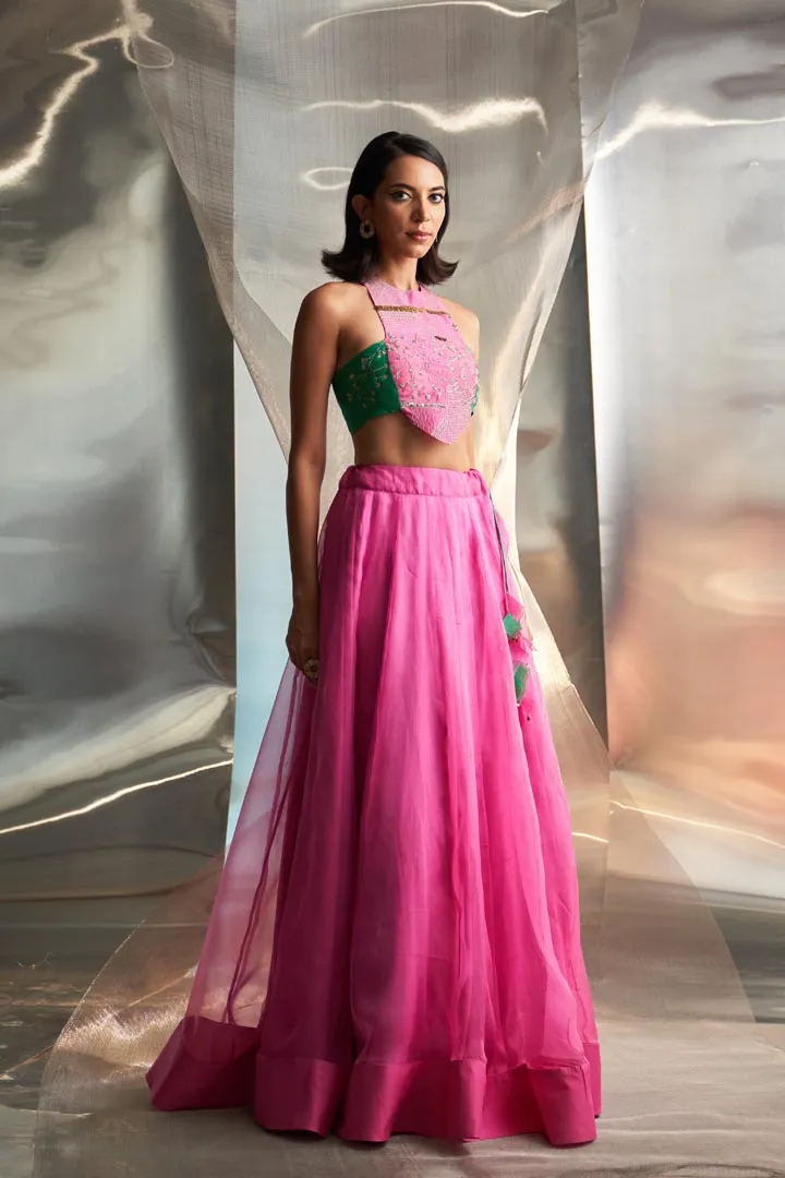 Mis'r Embroidered Organza Lehenga Set
