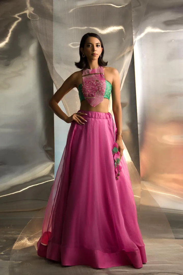 Mis'r Embroidered Organza Lehenga Set