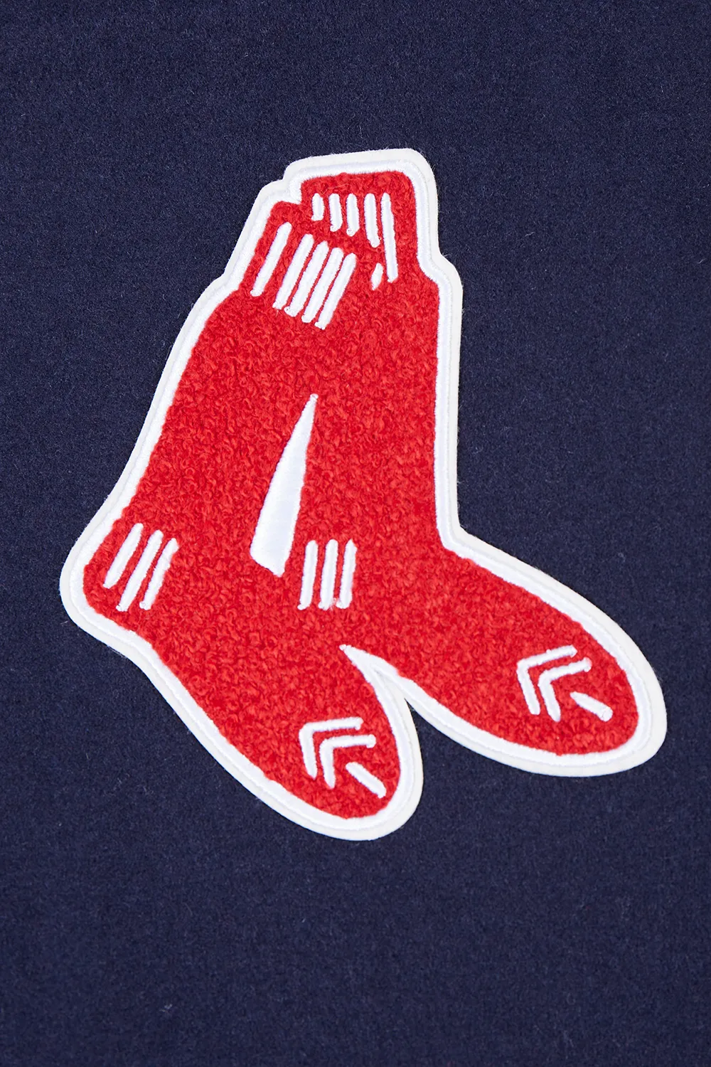 MLB BOSTON RED SOX RETRO CLASSIC WOMEN'S RIB WOOL VARSITY JACKET (MIDNIGHT NAVY/RED/MIDNIGHT NAVY)