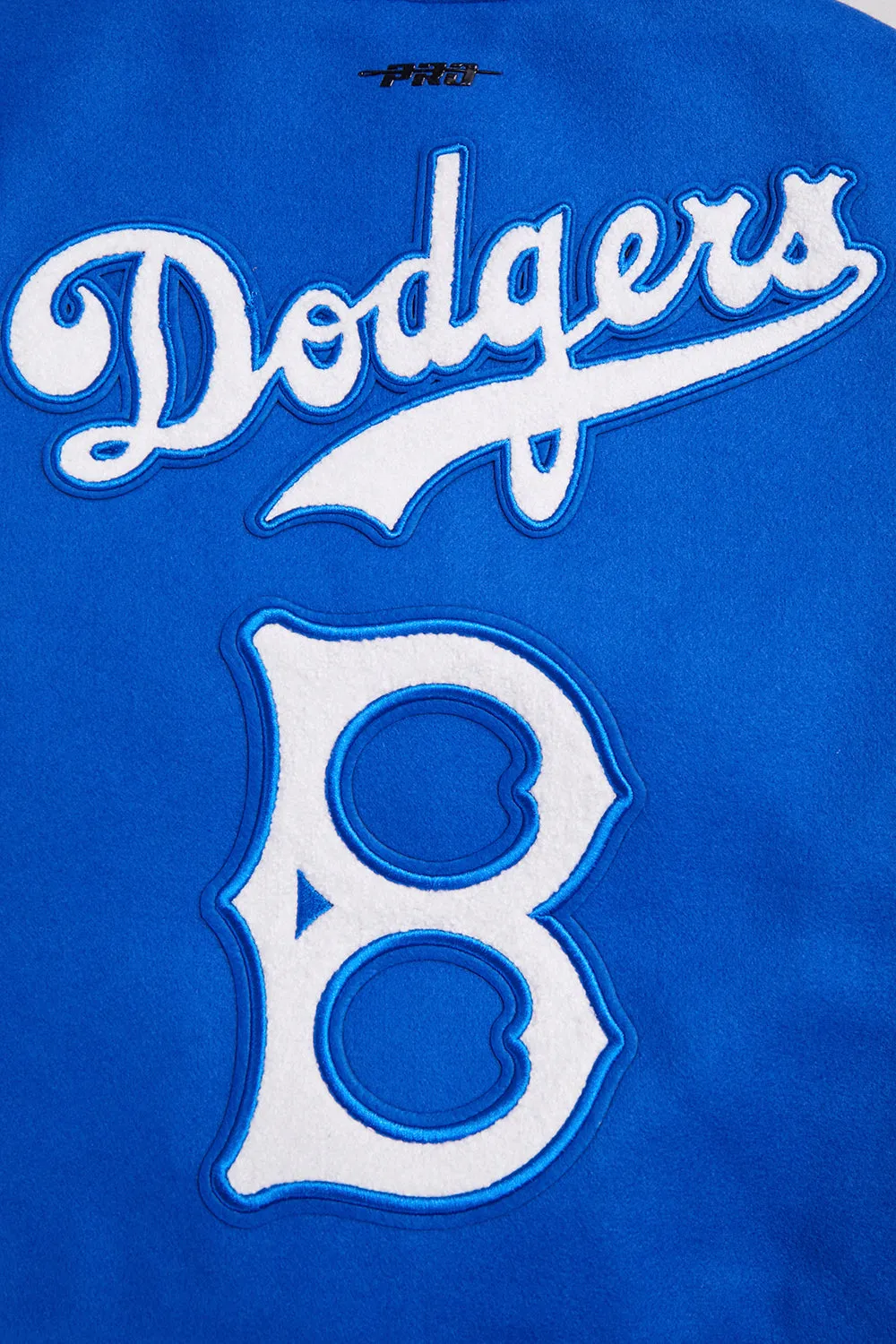 MLB BROOKLYN DODGERS RETRO CLASSIC WOMEN'S RIB WOOL VARSITY JACKET (ROYAL BLUE/WHITE)
