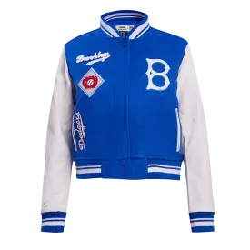 MLB BROOKLYN DODGERS RETRO CLASSIC WOMEN'S RIB WOOL VARSITY JACKET (ROYAL BLUE/WHITE)