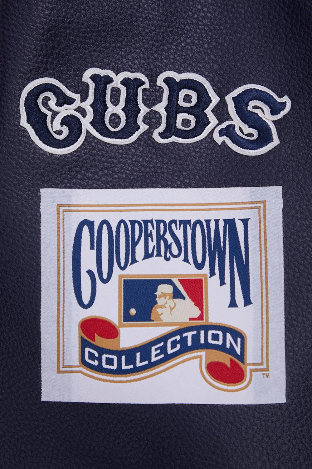 MLB CHICAGO CUBS RETRO CLASSIC MEN'S RIB WOOL VARSITY JACKET (EGGSHELL/MIDNIGHT NAVY)