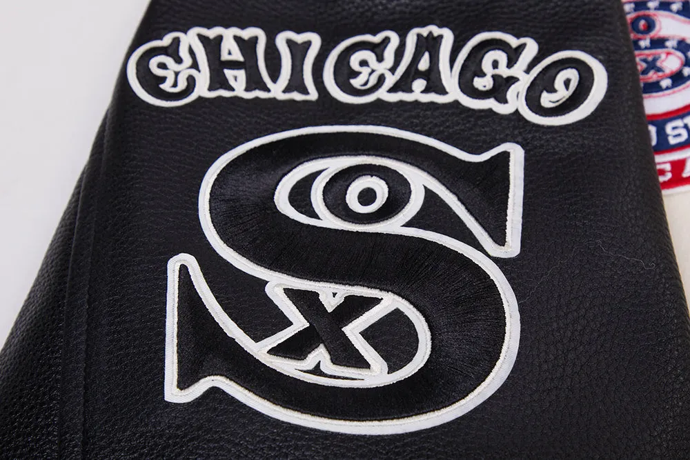 MLB CHICAGO WHITE SOX RETRO CLASSIC MEN'S RIB WOOL VARSITY JACKET (EGGSHELL/BLACK)