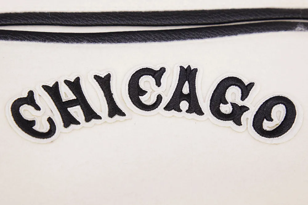 MLB CHICAGO WHITE SOX RETRO CLASSIC MEN'S RIB WOOL VARSITY JACKET (EGGSHELL/BLACK)