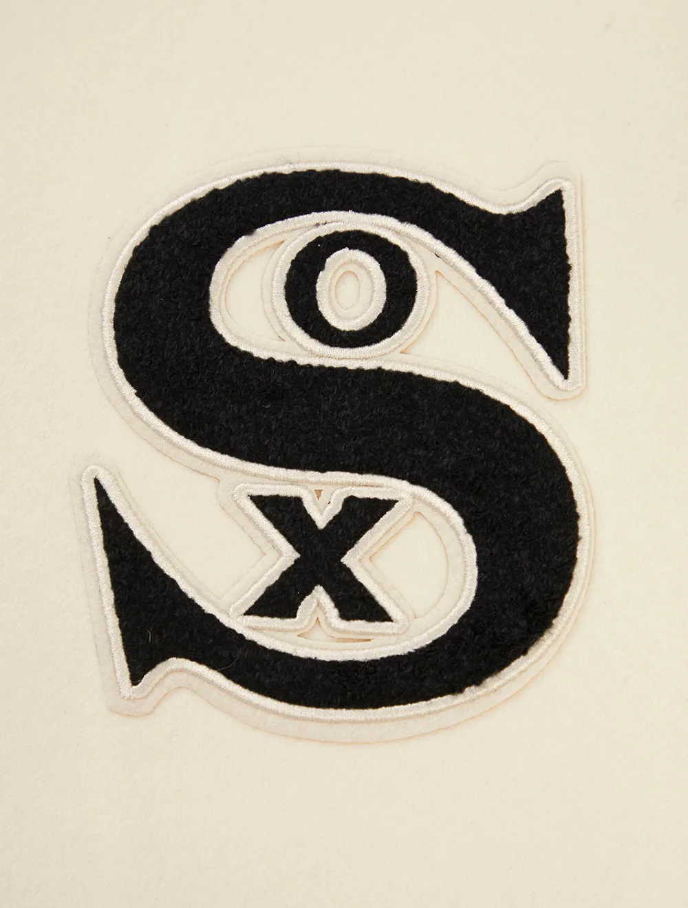 MLB CHICAGO WHITE SOX RETRO CLASSIC WOMEN'S RIB WOOL VARSITY JACKET (EGGSHELL/BLACK)
