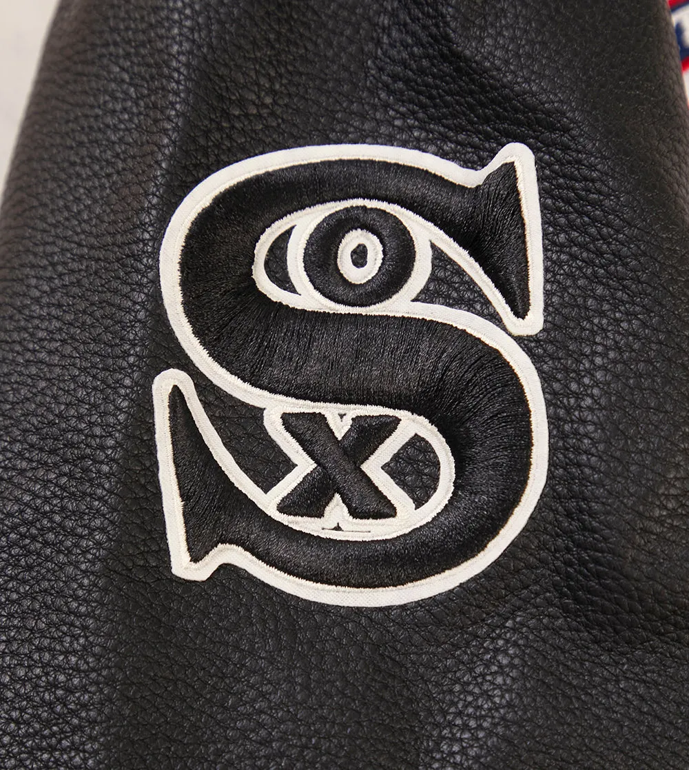 MLB CHICAGO WHITE SOX RETRO CLASSIC WOMEN'S RIB WOOL VARSITY JACKET (EGGSHELL/BLACK)