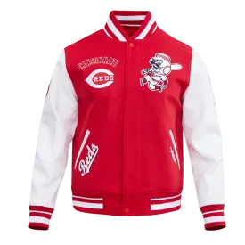 MLB CINCINNATI REDS RETRO CLASSIC MEN'S RIB WOOL VARSITY JACKET (RED / WHITE)