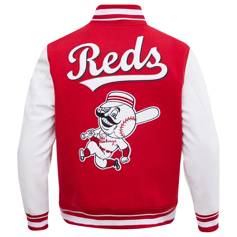 MLB CINCINNATI REDS RETRO CLASSIC MEN'S RIB WOOL VARSITY JACKET (RED / WHITE)