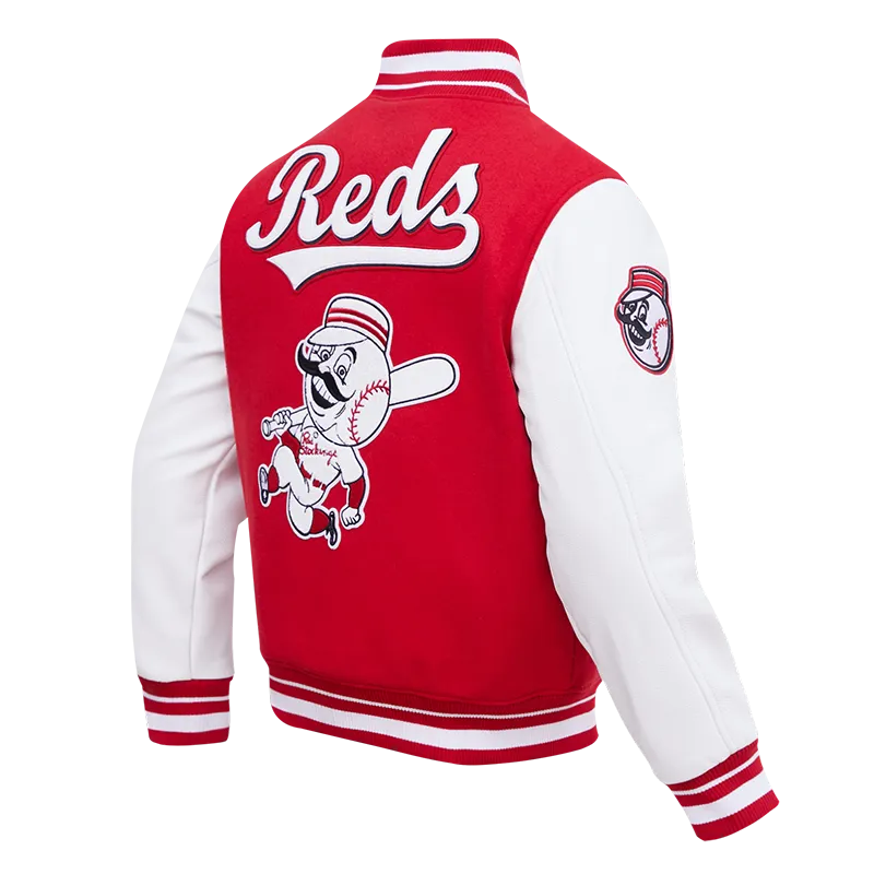 MLB CINCINNATI REDS RETRO CLASSIC MEN'S RIB WOOL VARSITY JACKET (RED / WHITE)