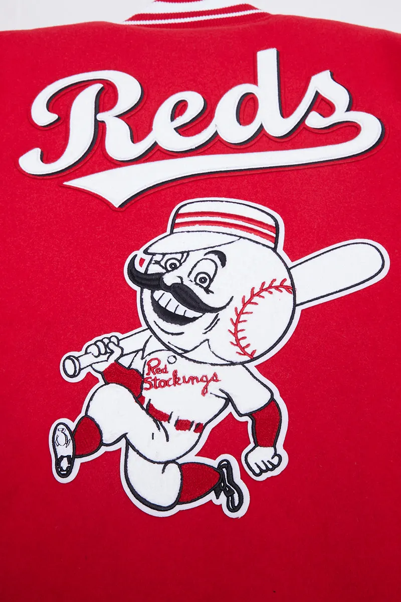 MLB CINCINNATI REDS RETRO CLASSIC MEN'S RIB WOOL VARSITY JACKET (RED / WHITE)