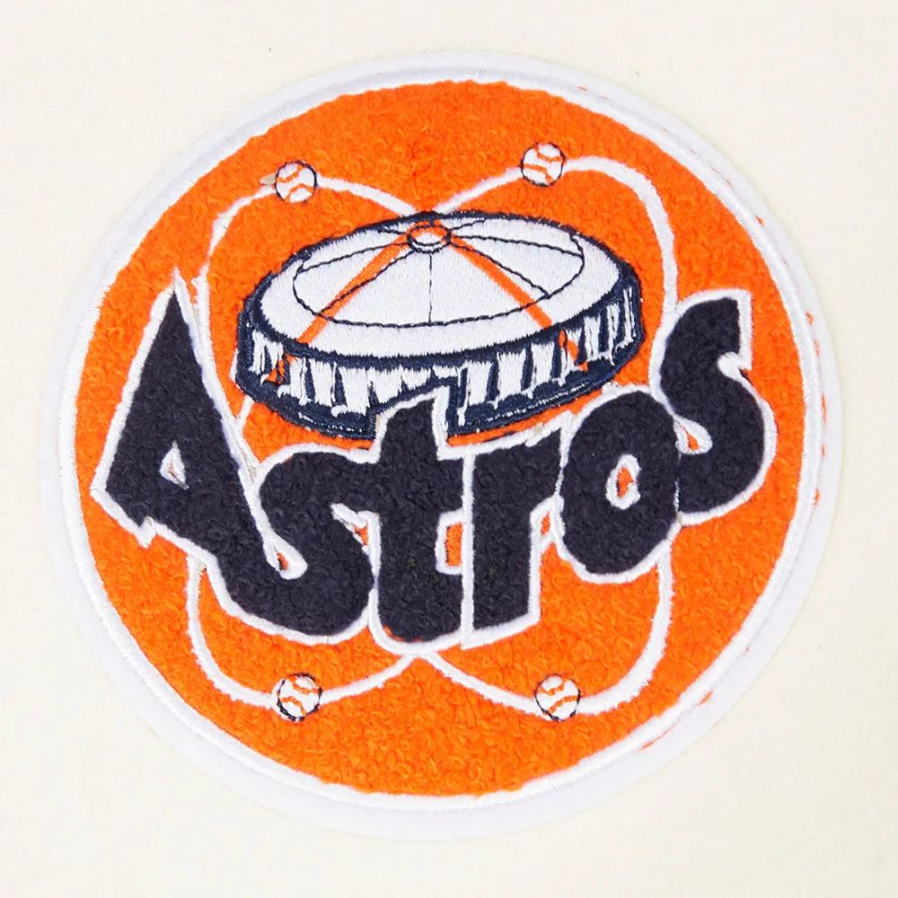 MLB HOUSTON ASTROS RETRO CLASSIC WOMEN'S RIB WOOL VARSITY JACKET (EGGSHELL/ MIDNIGHT NAVY)