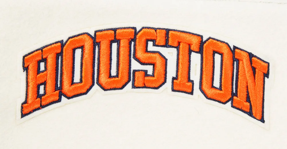 MLB HOUSTON ASTROS RETRO CLASSIC WOMEN'S RIB WOOL VARSITY JACKET (EGGSHELL/ MIDNIGHT NAVY)