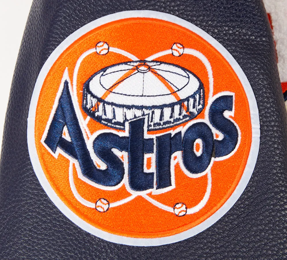 MLB HOUSTON ASTROS RETRO CLASSIC WOMEN'S RIB WOOL VARSITY JACKET (EGGSHELL/ MIDNIGHT NAVY)