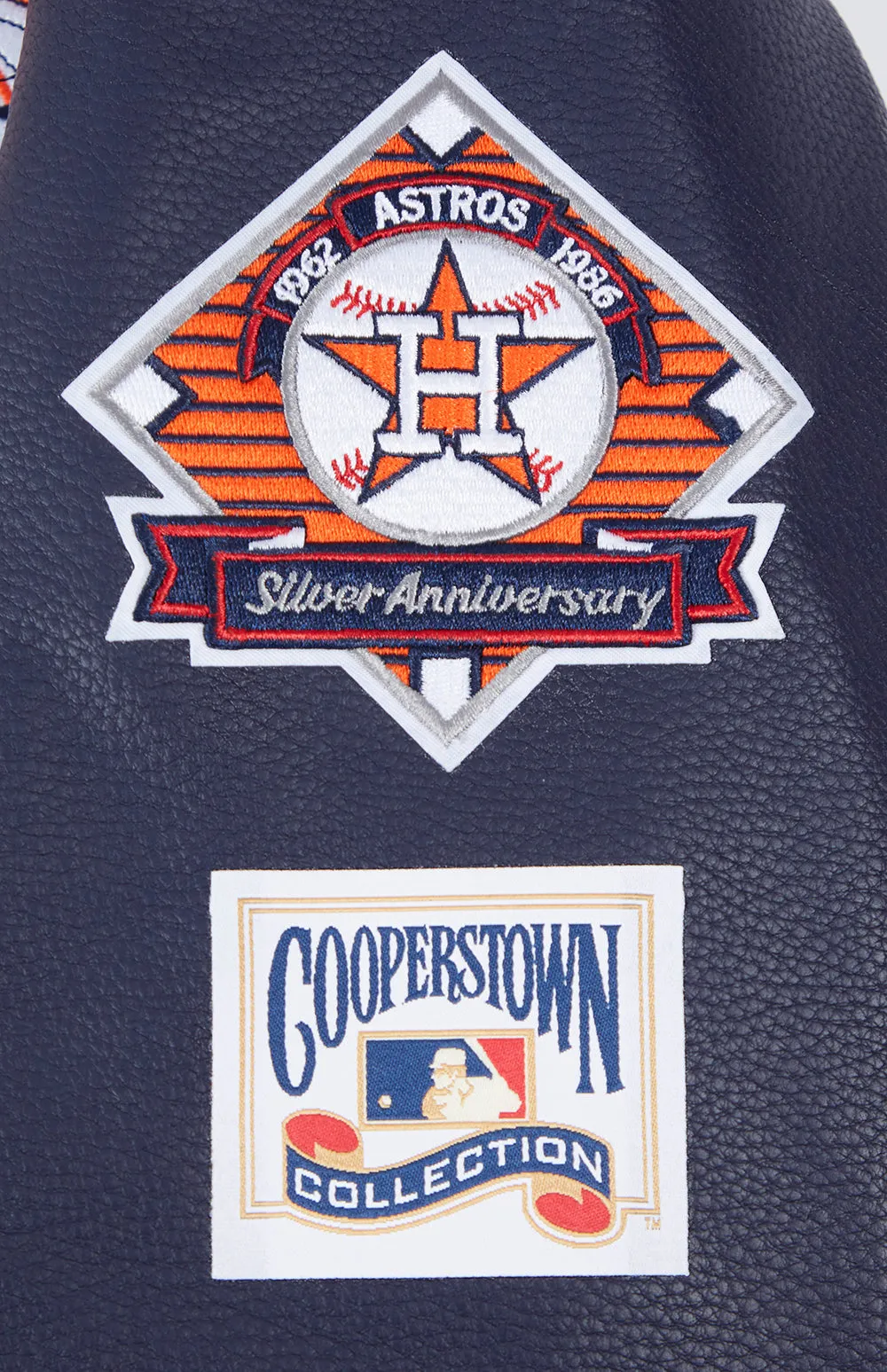 MLB HOUSTON ASTROS RETRO CLASSIC WOMEN'S RIB WOOL VARSITY JACKET (EGGSHELL/ MIDNIGHT NAVY)