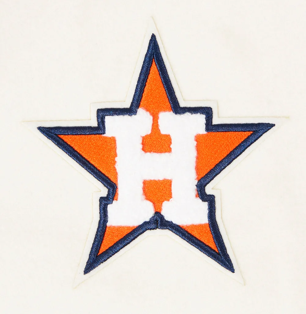 MLB HOUSTON ASTROS RETRO CLASSIC WOMEN'S RIB WOOL VARSITY JACKET (EGGSHELL/ MIDNIGHT NAVY)