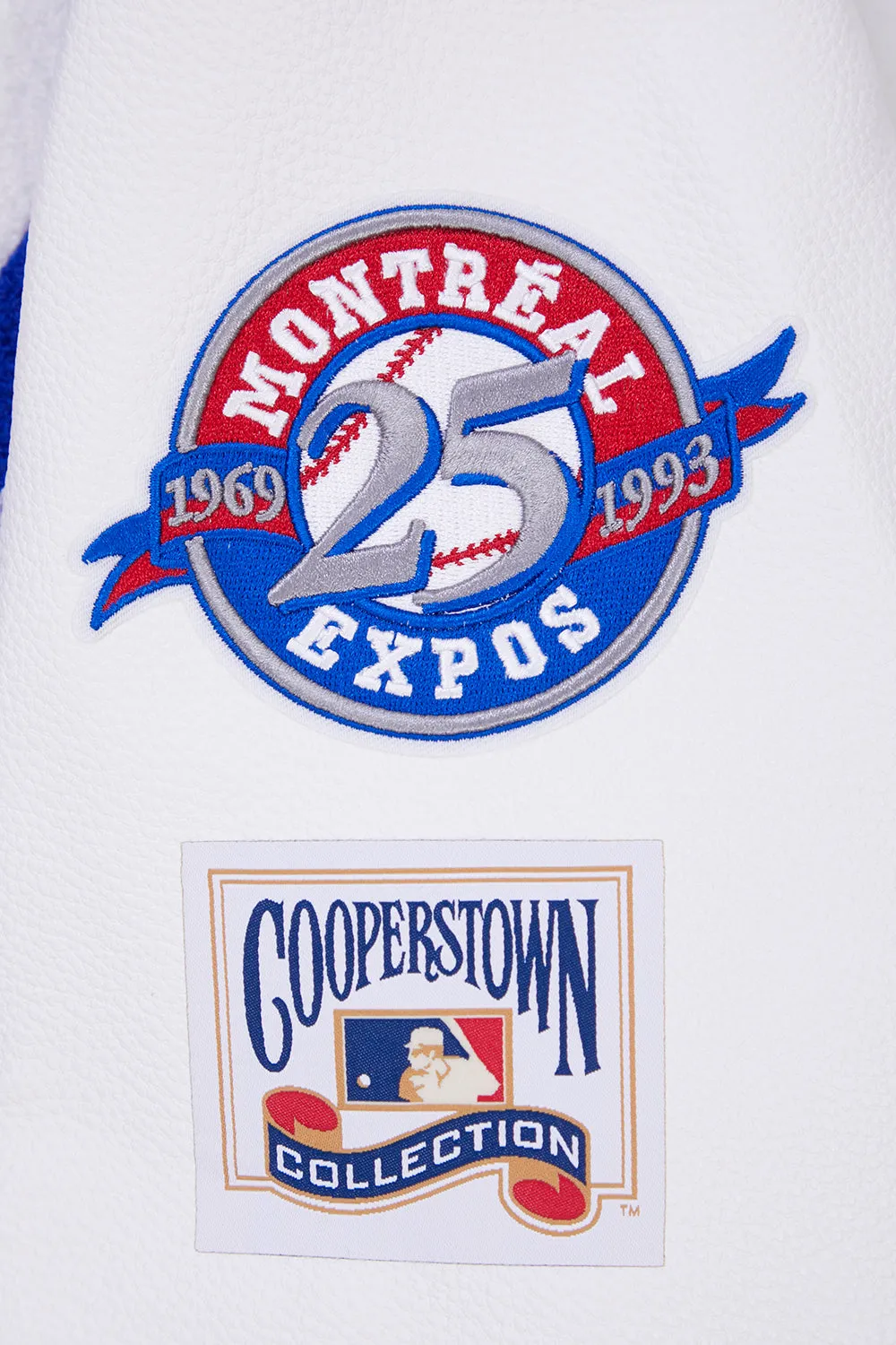 MLB MONTREAL EXPOS RETRO CLASSIC MEN'S RIB WOOL VARSITY JACKET (ROYAL BLUE/RED)