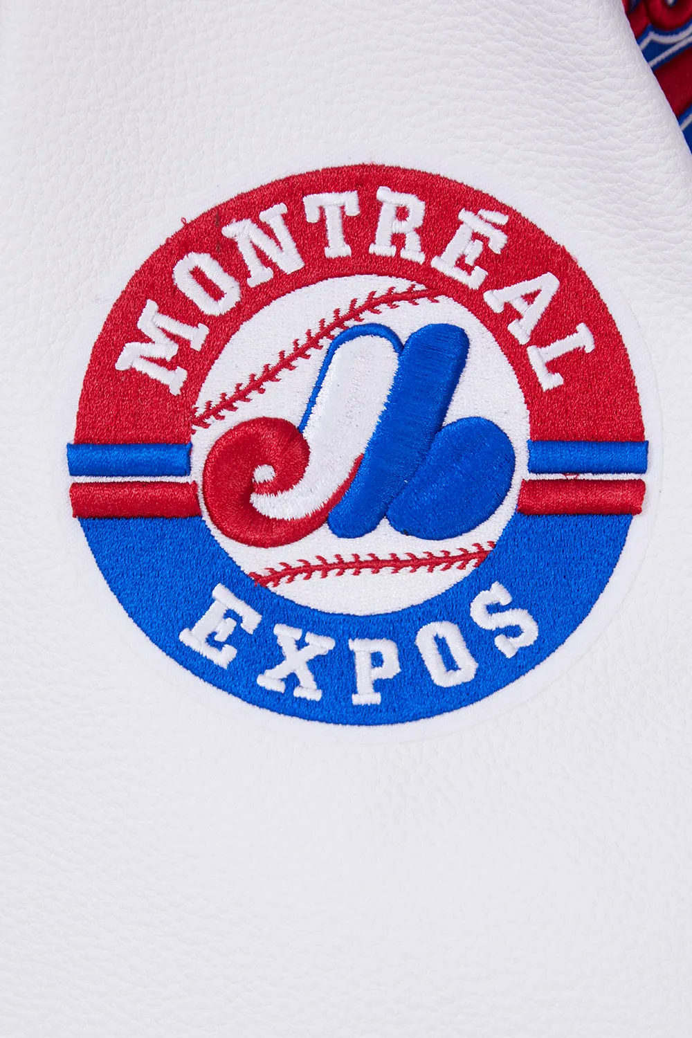 MLB MONTREAL EXPOS RETRO CLASSIC MEN'S RIB WOOL VARSITY JACKET (ROYAL BLUE/RED)