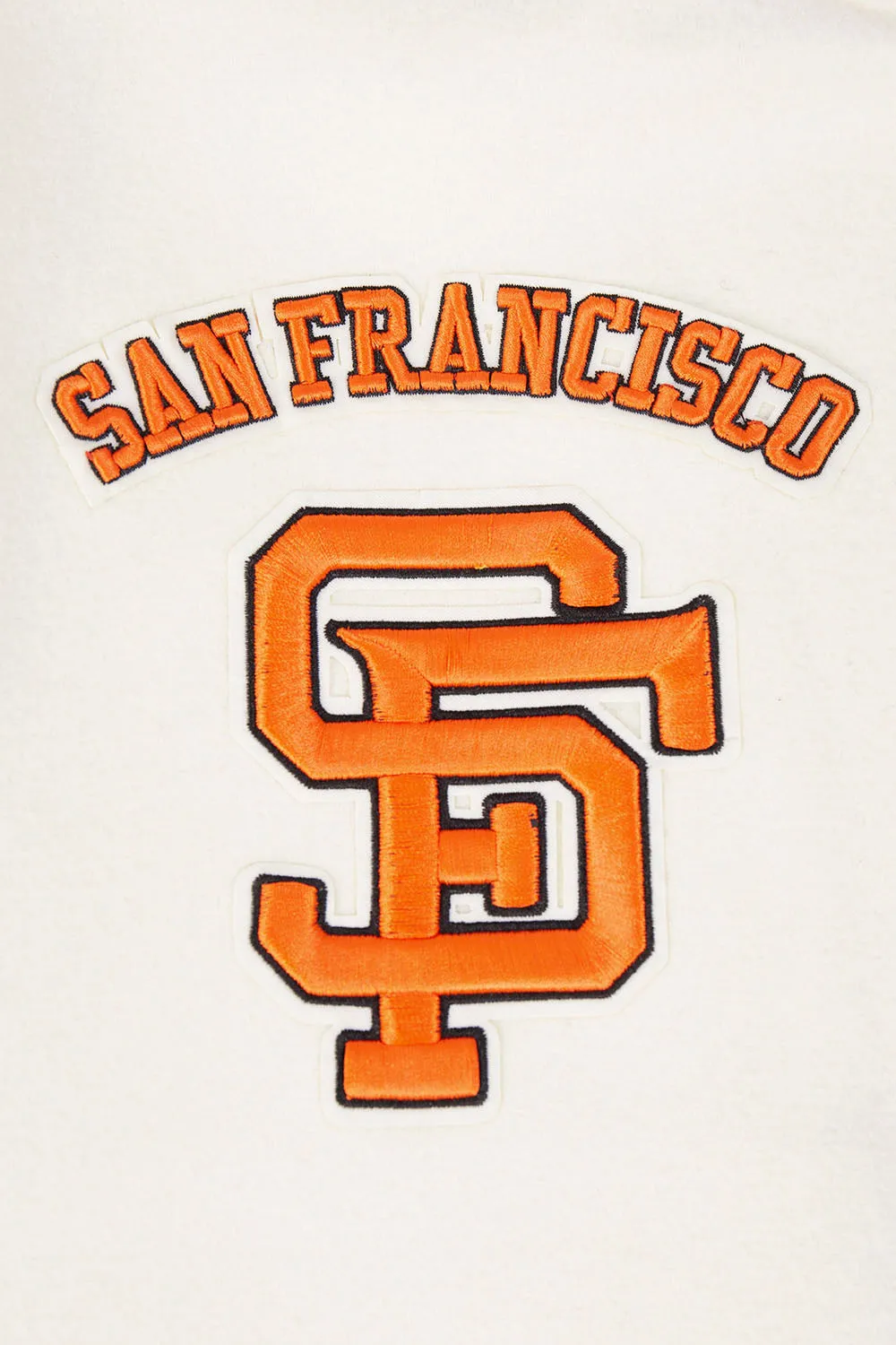 MLB SAN FRANCISCO GIANTS RETRO CLASSIC MEN'S RIB WOOL VARSITY JACKET (EGGSHELL/ BLACK)