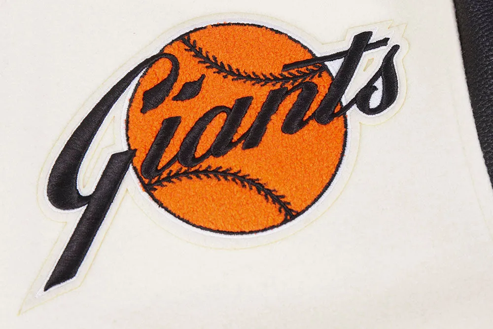 MLB SAN FRANCISCO GIANTS RETRO CLASSIC MEN'S RIB WOOL VARSITY JACKET (EGGSHELL/ BLACK)