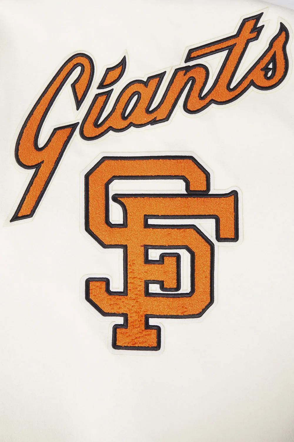MLB SAN FRANCISCO GIANTS RETRO CLASSIC MEN'S RIB WOOL VARSITY JACKET (EGGSHELL/ BLACK)