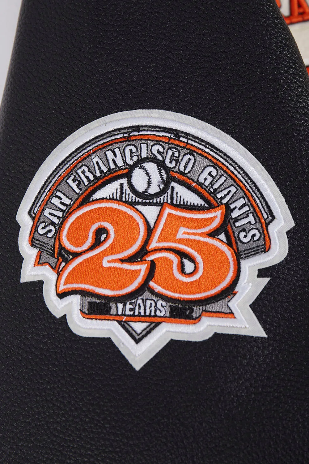 MLB SAN FRANCISCO GIANTS RETRO CLASSIC MEN'S RIB WOOL VARSITY JACKET (EGGSHELL/ BLACK)