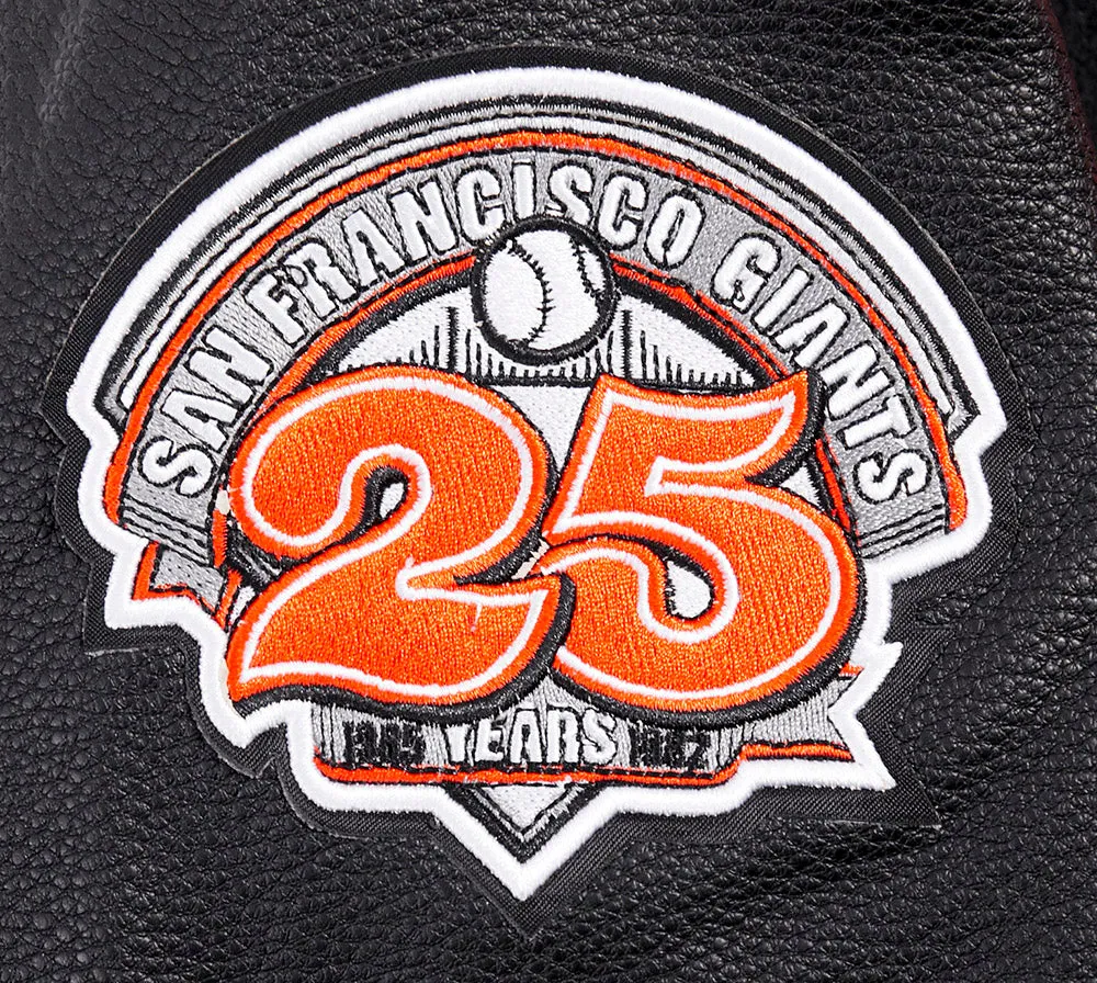 MLB SAN FRANCISCO GIANTS RETRO CLASSIC WOMEN'S RIB WOOL VARSITY JACKET (BLACK/ORANGE)