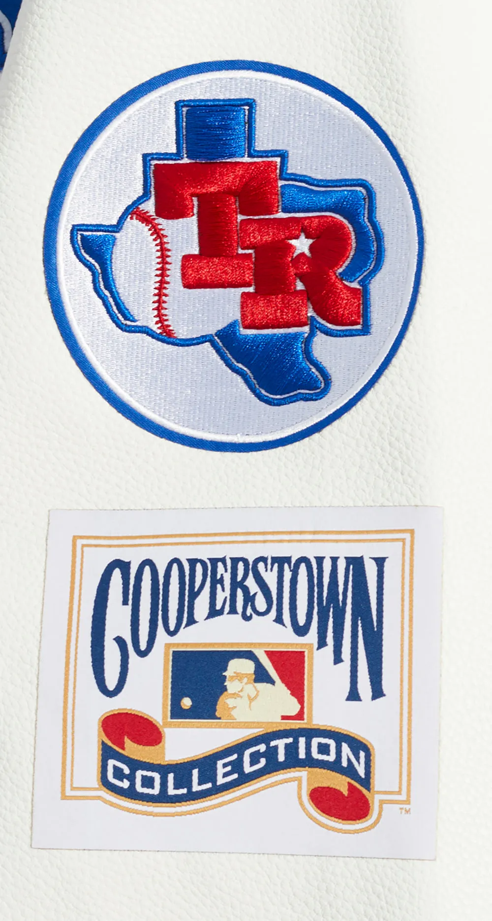 MLB TEXAS RANGERS RETRO CLASSIC MEN'S RIB VARSITY JACKET (ROYAL BLUE/RED)