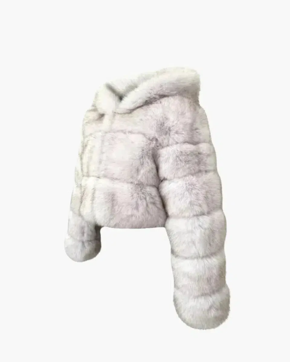 Modena – Hooded cropped design – Faux fur waterproof coat