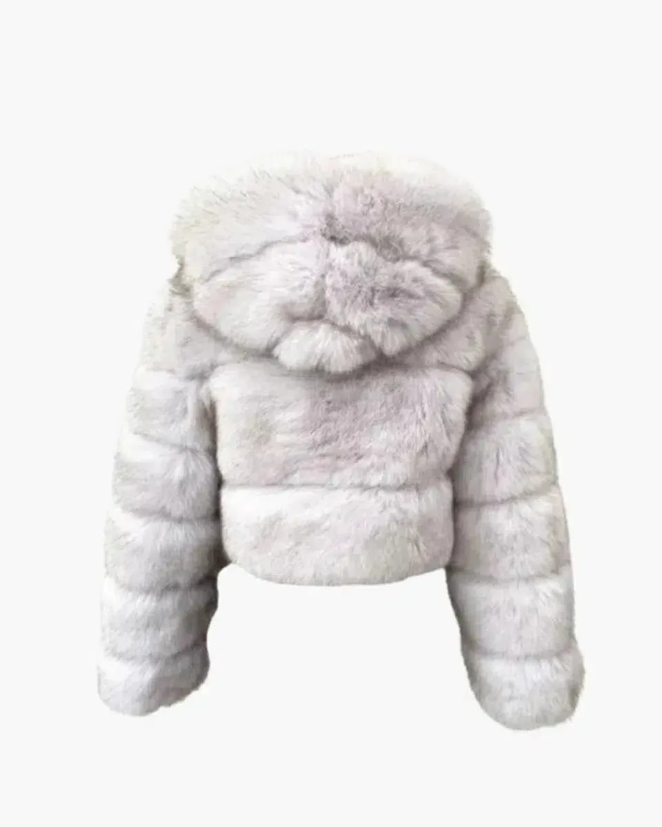 Modena – Hooded cropped design – Faux fur waterproof coat