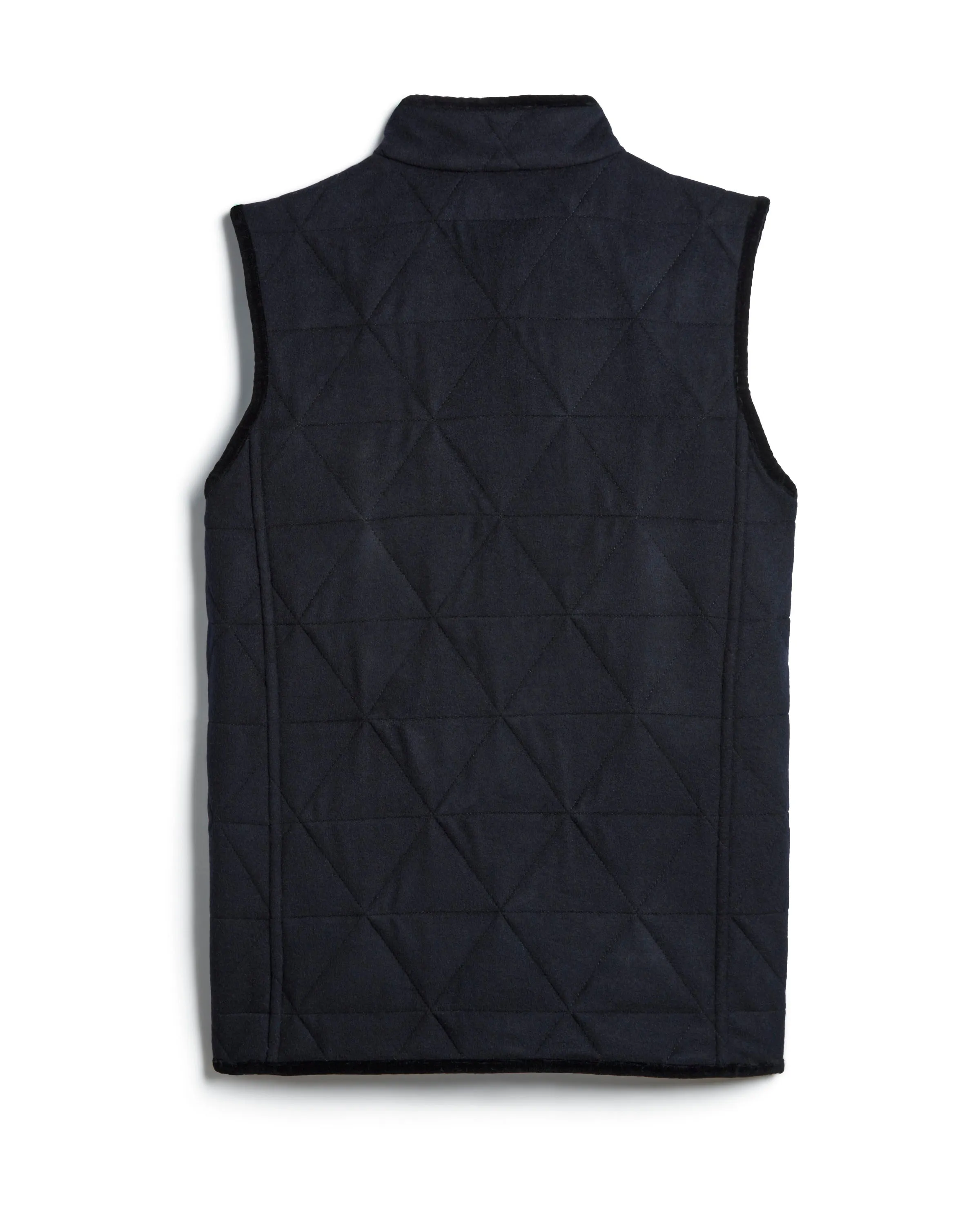 Navy Cashmere blend quilted vest